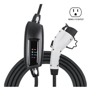 Lectron 110V 16 Amp Level 1 EV Charger with 21ft/6.4m Extension Cord J1772 Cable & NEMA 5-15 Plug Electric Vehicle Charger EVCHARGE5-15N