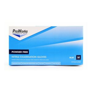 ProWorks Hypo-Allergenic Gloves Nitrile 100 Per Box 5 Mil M7005M